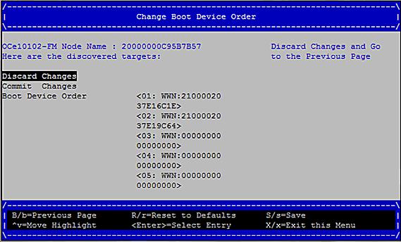 13. Configuring UEFI for FCoE Changing Boot Device Order 202 Figure 13-11 Change Boot Device Order Screen 4.