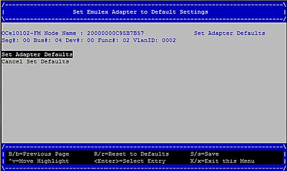 13. Configuring UEFI for FCoE Resetting Emulex Adapters to Default Values 209 Table 13-1 Adapter Default Values (Continued) Parameter Default Value Valid Values LPVID 0 2 4094 Switch Option (Lenovo