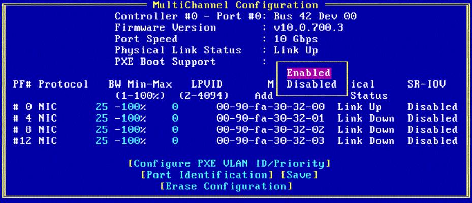 2. Configuring PXE Boot for NIC on LPe16202 and OCe11100-series Adapters Using the PXESelect Utility 32 For older systems, depending on the memory allocation method supported, the PXESelect utility