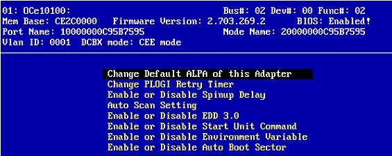6. Using the FCoE Boot BIOS Utility for x86 and x64 Architectures Configuring Advanced Adapter Parameters 86 Configuring Advanced Adapter Parameters The BIOS utility provides various options that can