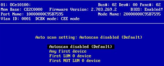 6. Using the FCoE Boot BIOS Utility for x86 and x64 Architectures Configuring Advanced Adapter Parameters 90 First NOT LUN 0 device the first device discovered with a LUN other than 0 To set auto