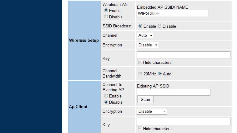 DHCP Server Wireless Setup AP
