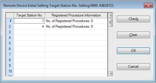 Settings] 9. Set the target station number of the remote device initial setting as follows.