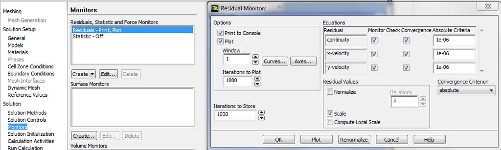 7.2. Solution > Monitors > Residuals Print, Plot > Edit