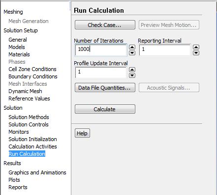 7.4. Solution > Run Calculation. Change Number of Iterations to 1000 and click Calculate. 7.5. Once the solution converges, click OK.