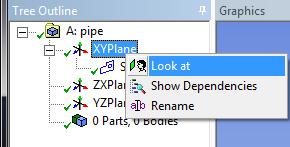 4. Right click XYPlane and select Look at. 4.5.