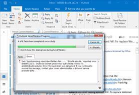 6. Outlook starts retrieving your old