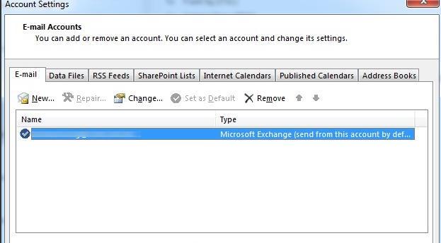 6. Double click on the email account you