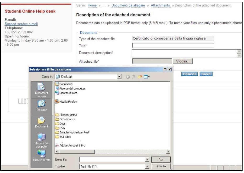Figure 18: Upload attachment Press to enter the attachment in the documents the board will review as part of their assessments.