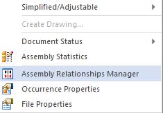 Close assembly relationship manager. Click in the view to un-highlight the components.