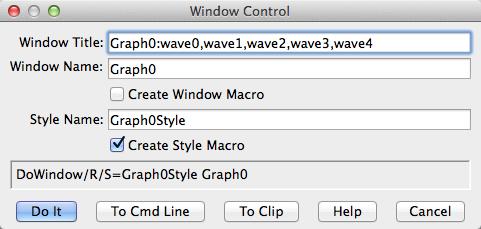 The macro name appears in the Graph Macros submenu of the Windows menu. You can invoke the macro by choosing it from that submenu or by executing the macro from the command line.