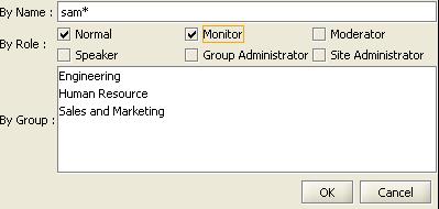 Figure 1. User Manager in View by Rooms mode window shows members who have access to the selected room. Notice that you cannot add or edit a member info in this mode.