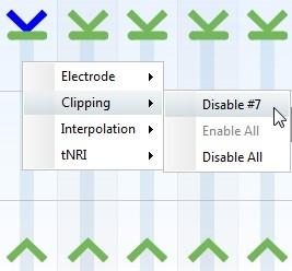 Right-click on the electrode(s) for which you want to disable clipping. 3.