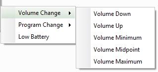 How To 2. Hover over Demo Internal Alarm in the processor dropdown menu and the following options will appear: Volume Change, Program Change, and Low Battery. 3. Click on the desired alarm type.