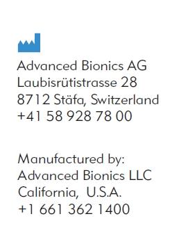 The Advanced Bionics and HiResolution logo and text are registered trademarks of Advanced Bionics. Other product names or services identified are trademarks of Advanced Bionics.