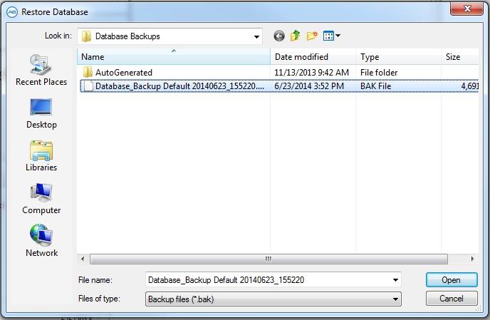How To 5. Select the Database backup file you wish to restore. 6.