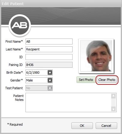 How To 3. Click on Clear Photo below the current Patient photo. The photo will return to the default picture. 4. Click on OK to save and close.