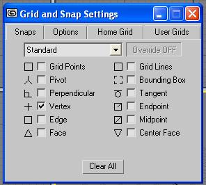 There are a few useful functions inside Max that will help us do this. Max has a very useful snap function that will make sure all the points we create are on top of one another. - Snap Icon.