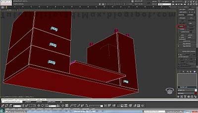 Step 30: With the desk selected go to Edge selection mode and press CTRL+A to select all edges.
