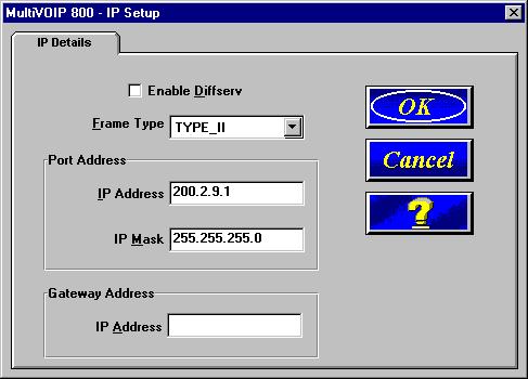Configuring the MultiVOIP Select the Enable Diffserv check box to enable differentiated services on routers that support this service.