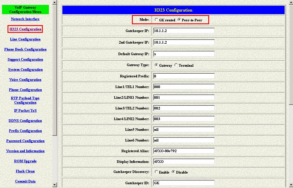 2.4 Making a VoIP Call There are two modes that you could configure the gateway for making VoIP calls. One is the Peer-to-Peer mode and another is GK routed mode.