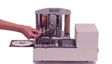 Typically, the printhead may have a dust particle or possibly a melted piece of ribbon adhered to the heating elements. These particles prevent the printhead from transferring ink to the disc label.
