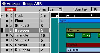 The Solo function If you click on the Solo button in the upper left corner of the Arrange window (or press [S] on the computer keyboard), all Tracks except the selected are Muted.