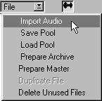 Importing Files into the Pool If you have any other audio file on your hard disk, and would like to use it in the song, you can import it into the Pool and then drag it into the Arrangement, as