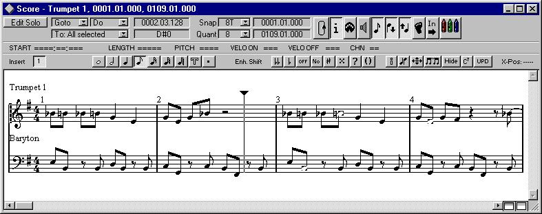 Score Edit Overview The design and features of the Score editor differs depending on which version of Cubase VST you have: In the regular Cubase VST, there is a basic Score editor without advanced