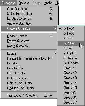 Groove Quantize This type of quantizing is not meant for correcting errors, but for creating rhythmic feels.