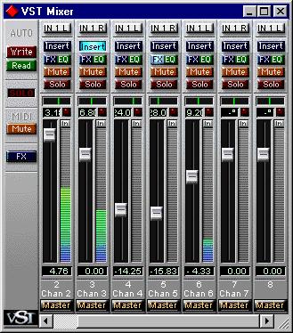 Setting the Levels of the Audio Tracks Now that you ve learned how to mix the MIDI Tracks, let s do the same for the audio Tracks. 1. Rewind the Song to the beginning and activate playback. 2.
