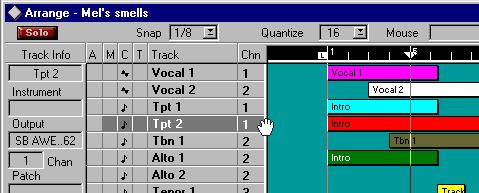 Dividers Some of the windows in Cubase VST are divided into two or more sections. The borders between the sections are called Dividers.