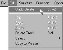 Undo Cubase VST has a very wide-ranging Undo function. This means that if you regret your last action, you can Undo it. This is very helpful when something doesn t turn out as intended.