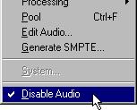 Enabling/Disabling Audio On the Audio menu you will find a setting called Disable Audio, which allows you to disable all audio input and output.
