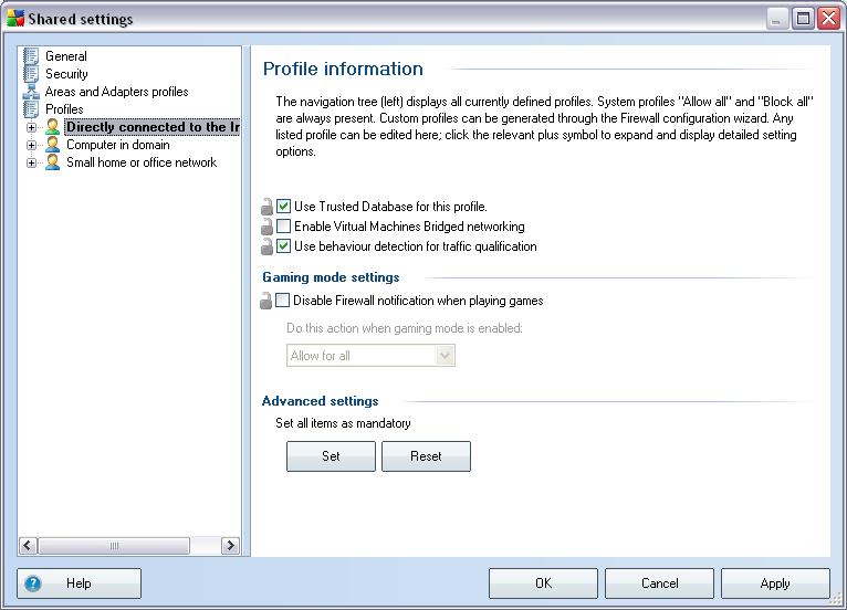 10.2.2. Profiles Firewall profiles can be renamed/deleted/duplicated or imported only within the Shared Firewall settings.