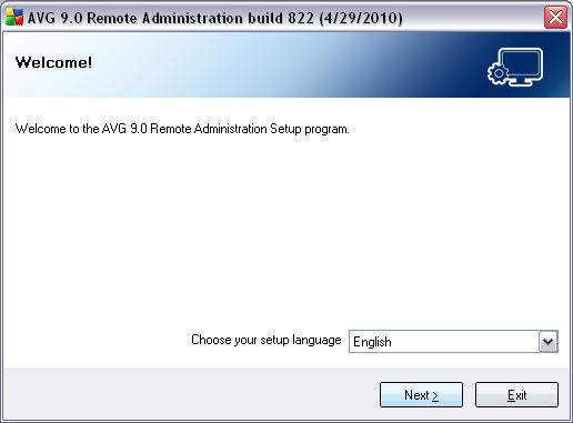 2.3. Language Selection The welcome dialog appears in the language of the operating system to which AVG 9.0 Anti-Virus Business Edition is being installed.