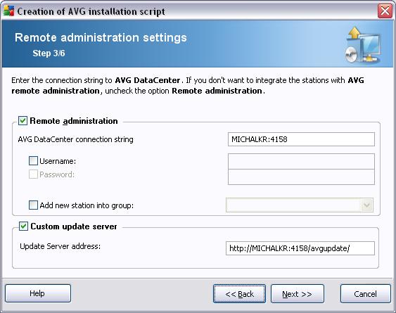 Folder with the AVG installation package - type in the full path to the AVG installation package or use this button to select the correct folder.