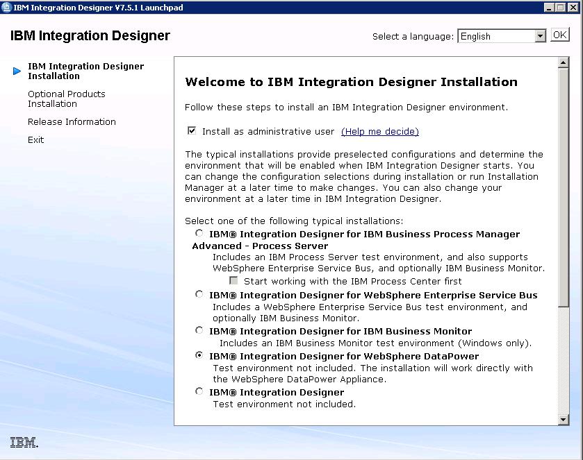 Installation and configuration of Integration Designer To configure and install Integration Designer, open the launchpad.exe file to start the installation wizard, and then follow these steps: 1.