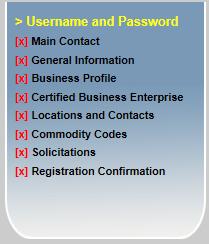 Registration Steps Steps to Register in VIP: 1. Set Up Username and Password 2. Enter Main Contact 3. Enter General Information 4. Enter Business Profile 5.