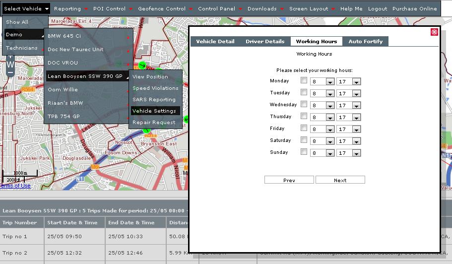 Business and Private Trips Step 2 - Click on Vehicle Settings This allows our software