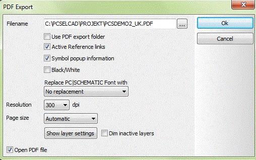 In the dialog box PDF export you have