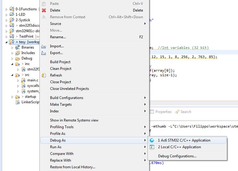 Start Debugger Right click on project