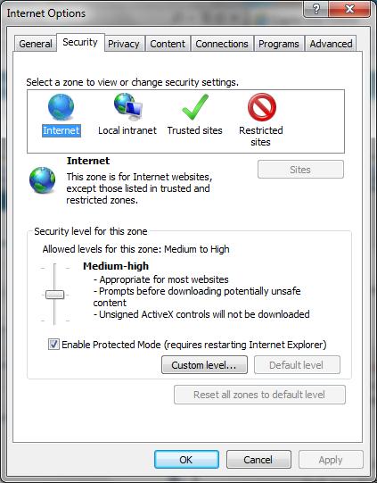 The Internet settings can be changed via Tools Internet Options.