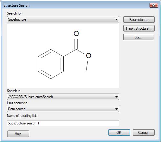 TIBCO Spotfire Lead Discovery 2.1 User s Manual Option Search for Substructure Similarity Parameters... Import Structure... Edit.