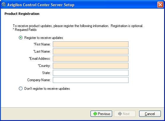 Figure 3.6: Registration Dialog 6 The software will connect to the Avigilon licensing server and activate the license. Click Next. Figure 3.