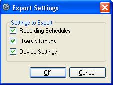 2 In the Control Center Admin Tool Backup tab, click Export Settings. The Control Center Server must be shut down before the settings can be exported. Figure 4.