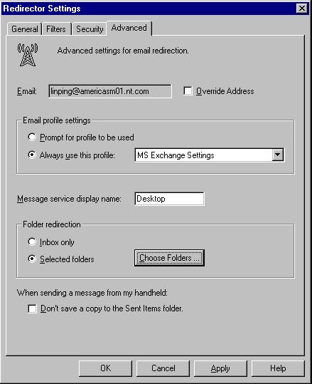 Configuring BlackBerry Desktop Manager This section explains how to configure BlackBerry Desktop Manager to redirect your e-mail notification messages.