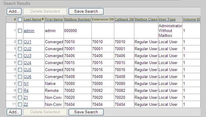 The Search Results window re-appears and the user which was listed as Non-conv Z3 now appears as Converged CU6.