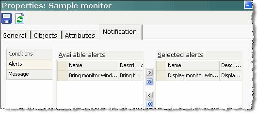Display monitor window Bring monitor window to the front Choose alerts 9.