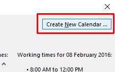 The Create New Base Calendar dialog box will be displayed.